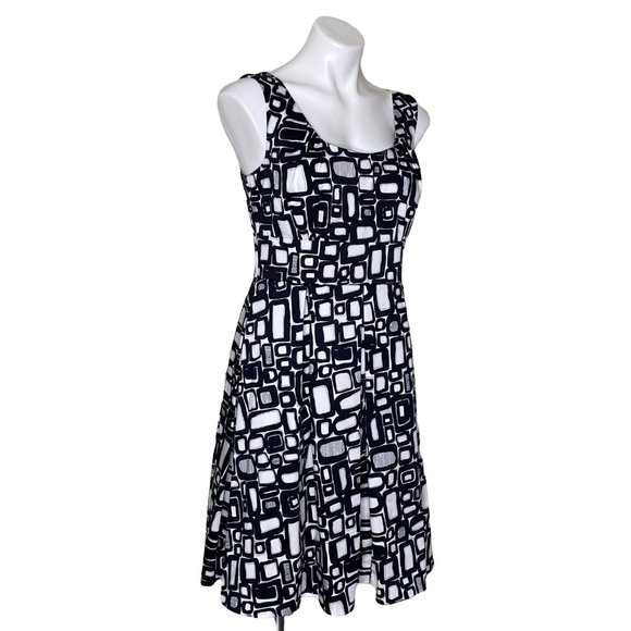 Calvin Klein B&W Fit & Flare Dress Size 10 - Picture 3 of 12